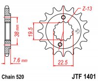 Primary Drive FRONT SPROCKET 1401.14