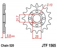 Primary Drive FRONT SPROCKET 1565.13