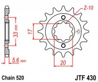 Primary Drive FRONT SPROCKET 430.13